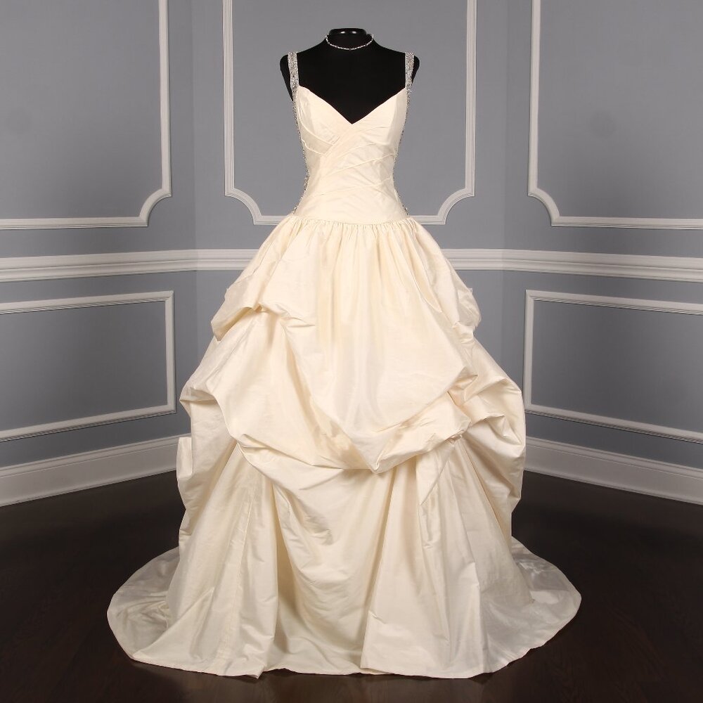 ST PUCCHI Bridal Yasmine Z207 Silk Beaded Wedding Dress Ball Gown Sleeveless 6